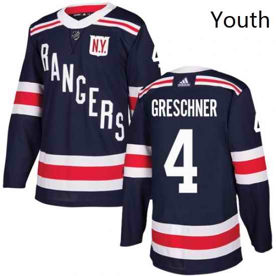 Youth Adidas New York Rangers 4 Ron Greschner Authentic Navy Blue 2018 Winter Classic NHL Jersey